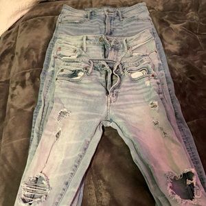 3 Pairs of American Eagle air flex Jeans